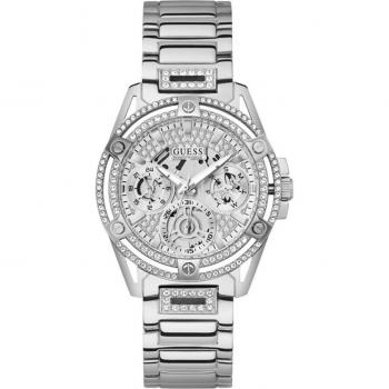 Guess - Reloj de mujer Queen GW0464L1 de acero y correa plateada
