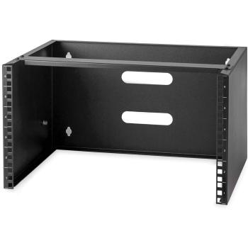StarTech.com Rack Soporte de Montaje en Pared de 6U y 13,78in de Profundidad - Rack Horizontal para Patch Panel de Parcheo y Equipos de Servidor - con Capacidad de Carga de 19,9Kg - Negro