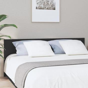 Cabecero de cama negro 200x1,5x80 cm madera multicapa