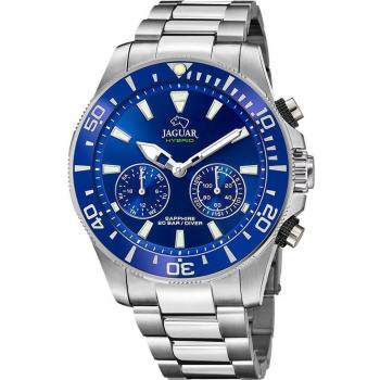 Reloj Híbrido Jaguar Connected J888/1 para Hombre, Caja de Acero Inoxidable 316L, Color Plata con Esfera Azul