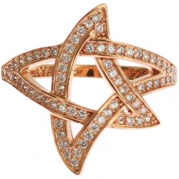 Nialaya Womens Clear CZ Gold 925 Silver Ring - EU54 | US7