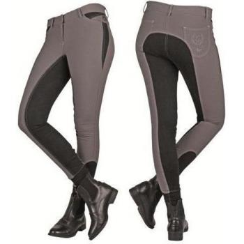 Lauria garrelli pantalones de equitación - Yvonne - Parte trasera Alos con ribetes de caballo, temporada 2012/2013, mujer, color Gris - negro, tamaño Damengrösse 40