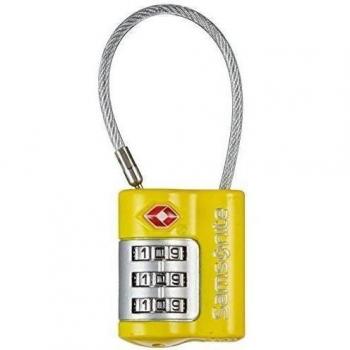 Samsonite 61597/1439 Candado de Combinación con 3 Dígitos para Viajar a EE.UU, 7 cm, Color Amarillo