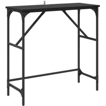 Mesa Consola Roble Negro 75 x 32 x 75 cm Madera de Ingeniería