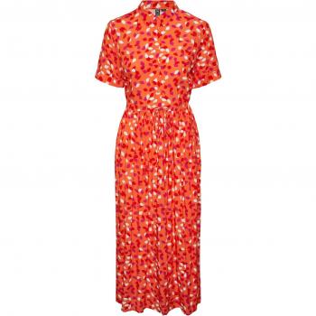 Pieces Maylor Women's Short Sleeve Midi Shirt Dress