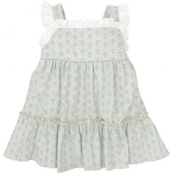 Vestido de bebé niña estampado de tirantes en color verde