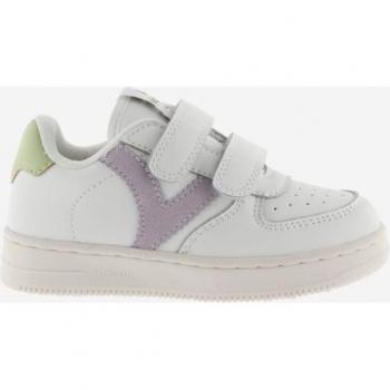 Zapatillas deportivas de niños con piezas en contraste y tiras adherentes