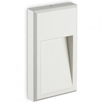 Aplique Febe Glass, metal blanco 1 bombilla 22,5cm, Aplique led Exterior Empotrado Blanco IP65, 3000K