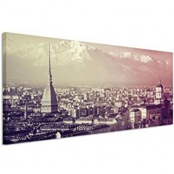 120 x 40 cm Imagen panorámica sobre lienzo paisaje Turin