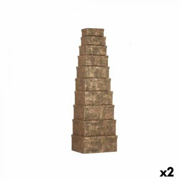 Set de Cajas Organizadoras Apilables Rayas Negro Cartón (2 Unidades) - Cuidado del Hogar