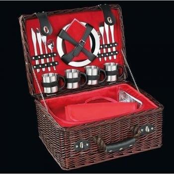 Cilio 155884 - Canasta de picnic luino marrón para 4 personas mimbre