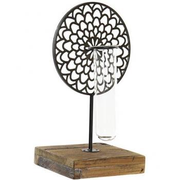Portavela de metal y cristal con diseño elegante y moderno