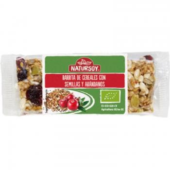 Barrita de Cereales con Semillas y Arándanos Orgánica Vegana 25 unidades Natursoy