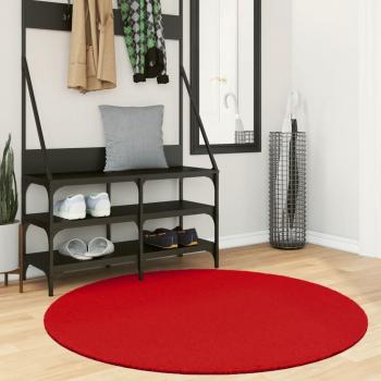 Alfombra de pelo corto OVIEDO Ø 120 cm Color Antracita, Beige, Crema - Alfombra de área para Sala de Estar, Dormitorio, Habitación y Salón