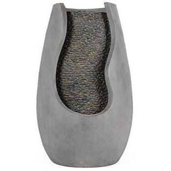 Fuente moderna de interior imitación piedra Molly - 32 x 60 cm - Resina con LED
