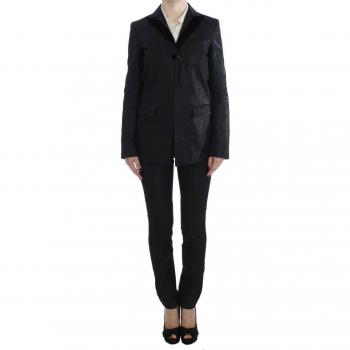 Exte Black One Button Three Piece Suit - IT42|M