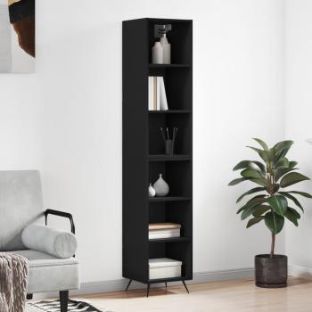 Aparador alto de madera contrachapada negro 34,5x32,5x180 cm vidaXL