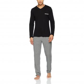 HOM Kaleido Long Sleepwear, Pijama para Hombre, Negro