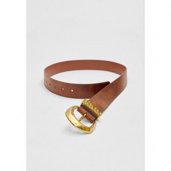 Irregular Hammered Buckle Brown Belt 30/80