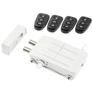 Cerradura de Seguridad Invisible ARREGUI con 4 Mandos a Distancia | Antirrobo | Anti Okupas | Cerradura Electrónica Inalámbrica | Cerrojo Interior Blanco