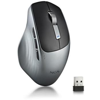 Ratón Inalámbrico NGS Lush-RB 2.4GHz + Bluetooth 5.0/4.0, Silencioso, DPI Ajustable (800/1000/1600), Ergonómico para Di