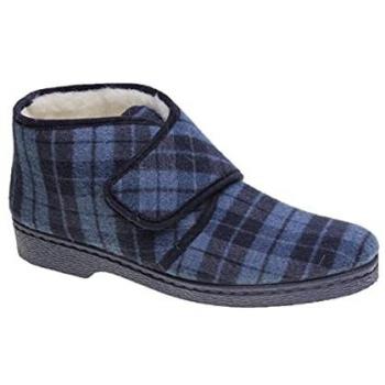Botines Domésticos Confortables Doctor Cutillas Bilbao 145 de Velcro, Anchos y Abrigados (42 EU, Azul)