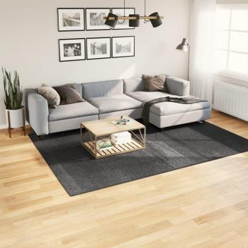 Alfombra de área pelo corto look escandinavo IZA 200x280 cm Color Antracita, Crema, Gris para Sala de Estar, Dormitorio, Habitación y Salón
