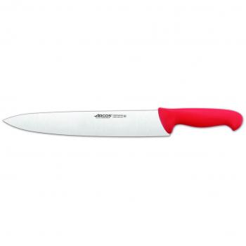 Cuchillo de cocinero Arcos Serie 2900 con hoja de acero inoxidable Nitrum de 30 cm y mango ergonómico en polipropileno rojo