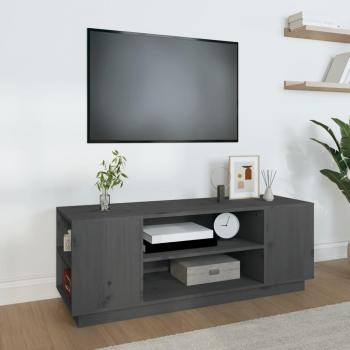 Soporte para TV madera maciza de pino gris 110x35x40,5 cm