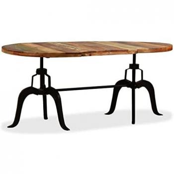 180 cm Reclaimed Wood and Steel Dining Table