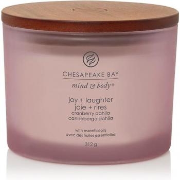 Chesapeake Bay 3-Wick Candle - Mind & Body Collection, Joy & Laughter (Cranberry Dahlia)
