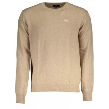 La Martina Elegant Beige Wool-Blend Round-Neck Sweater for Men - Size L