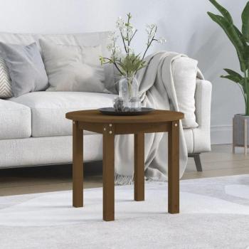 Mesa de centro en ámbar Ø 55x45 cm en madera maciza de pino marrón miel