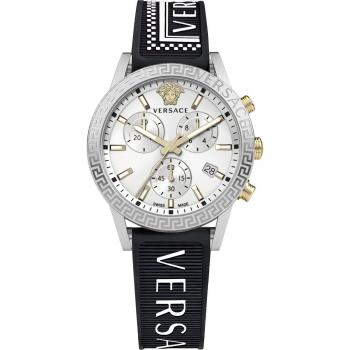 Versace Sport Tech Chronograph Watch Black White Gray female ONE SIZE