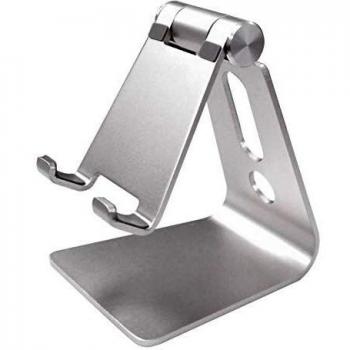 Soporte para Smartphone Helit The Lite Stand, Aluminio Plateado, 7,4 x 8,3 x 10 cm