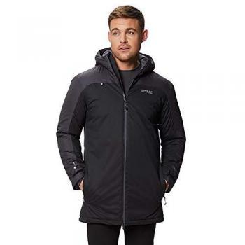 Regatta Rmp253 - Chaqueta Impermeable aislada para Hombre, Hombre, Color Black/Ash, tamaño Medium