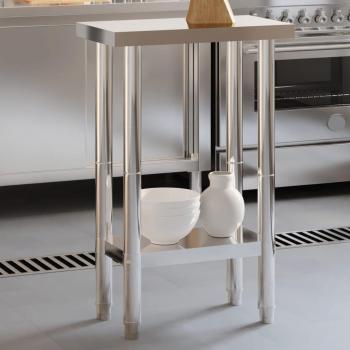 Mesa de trabajo de cocina de acero inoxidable 55x55x85 cm