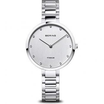 BERING Reloj Analógico para Mujer de Cuarzo con Correa en Titanio 11334-770