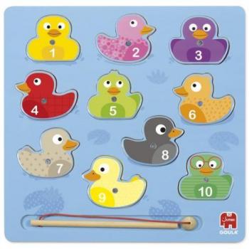 Puzzle Magnético de Pesca con Patitos Goula en Madera para Niños a partir de 2 Años