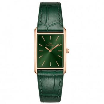 Reloj Daniel Wellington Bound Cocodrilo Esmeralda Sunray Oro Rosa 32x22mm