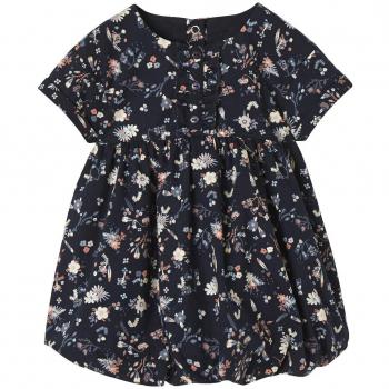 VERTBAUDET Vestido abombado bebé niña Estampado Flores Azul Oscuro Estampado 3-6 Meses, 67CM