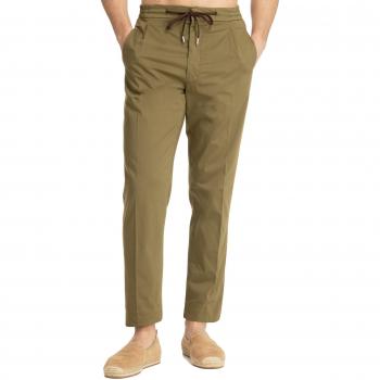 Lardini Elastic Waist Slim-fit Trousers with Pockets, Green, Male, Size: S