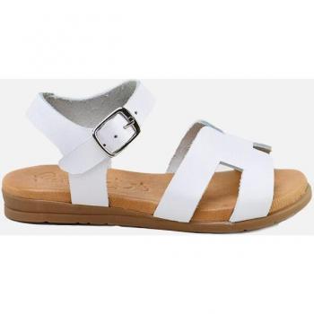 Sandalias de niña Eli 1957 en piel con planta de gel blancas Papanas