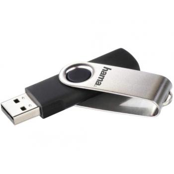 Pendrive Hama Rotate 64 GB USB 2.0 Negro y Plata