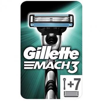 Gillette Mach3 Maquinilla de Afeitar Hombre + 7 Cuchillas de Recambio, Regalos Originales para Hombre