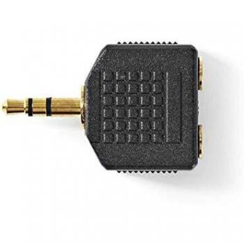 Adaptador de Audio Estéreo Nedis | 3,5 mm Macho - 2x 3,5 mm Hembra | Paquete de 10 Piezas | Color Negro