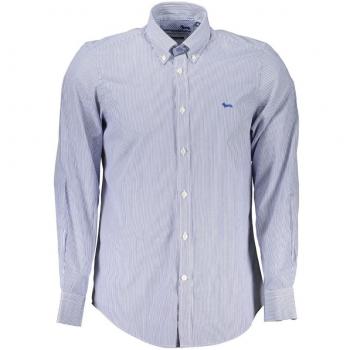Elegant Striped Long Sleeve Button-Down Shirt - XXL, Harmont & Blaine, Casual Shirts, male, Blue, Size: 2XL Blue Striped Long Sleeve Shirt