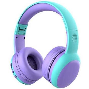 Auriculares Bluetooth para niños, Auriculares Plegable para niños con 85dB Volumen Limitado, Auriculares Ajustable y Plegable con micrófono, niñas y niños, Púrpura New Version