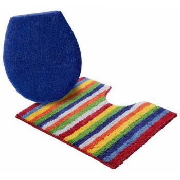 Baño 2 piezas WC Juego de Tim con rayas tamaño 10: 55 x 50 cm en Multicolor 100% algodón orgánico