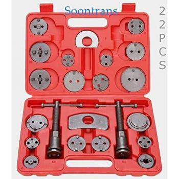 Soontrans Reposicionador de Pistones de Freno Set de Herramientas para Las Pinzas de Freno - Compresor Pistones Freno - 22 Piezas - Reponer Pinzas de Freno- Kompressor Tool Kit Universal